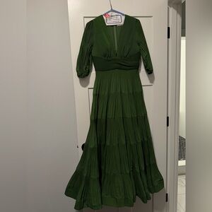 Zimmermann Forest Green Long Sleeve Dress